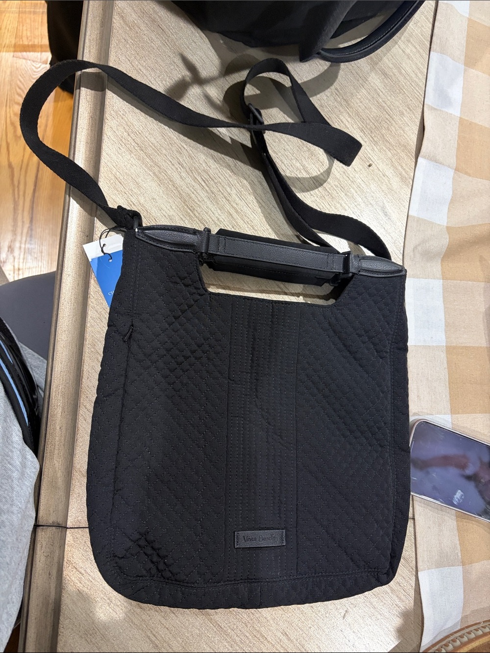 Vera Bradley Black Quilted Crossbody Messenger Bag